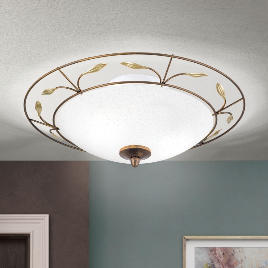 Stropní svítidlo LUCA 2xE14/40W/230V pr. 40 cm bronz/patina