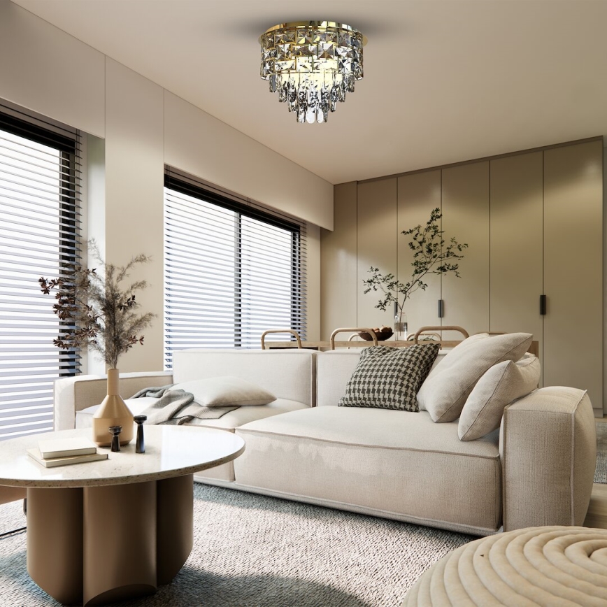 Stropní svítidlo LUXURIA 9xE14/40W/230V pr. 48 cm zlatá
