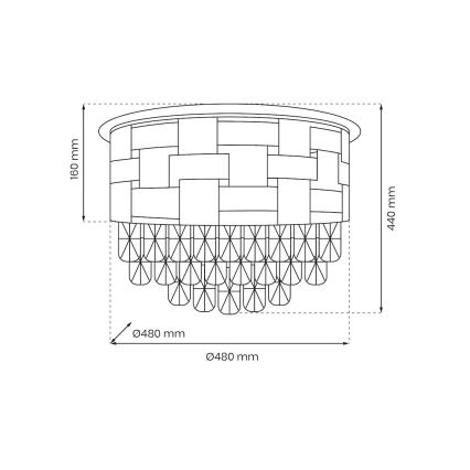 Stropní svítidlo LUXURIA 9xE14/40W/230V pr. 48 cm zlatá