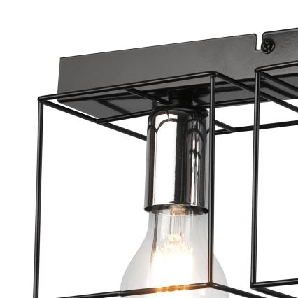 Stropní svítidlo MIKA 4xE27/60W/230V 61 cm černá/lesklý chrom