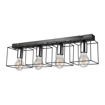Stropní svítidlo MIKA 4xE27/60W/230V 61 cm černá/lesklý chrom