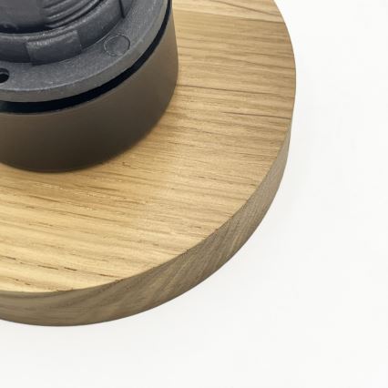 Stropní svítidlo MILOU WOOD 1xE27/15W/230V dub/kouřová béžová pr. 20 cm