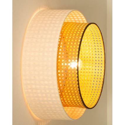 Stropní svítidlo NATIA 1xE27/60W/230V pr. 45 cm bílá/hnědá