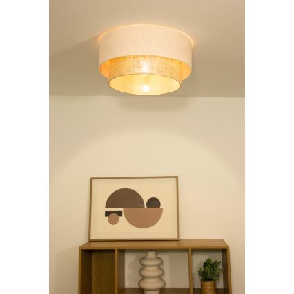 Stropní svítidlo NATIA 1xE27/60W/230V pr. 45 cm bílá/hnědá