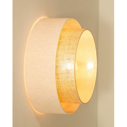 Stropní svítidlo NATIA 1xE27/60W/230V pr. 45 cm bílá/hnědá