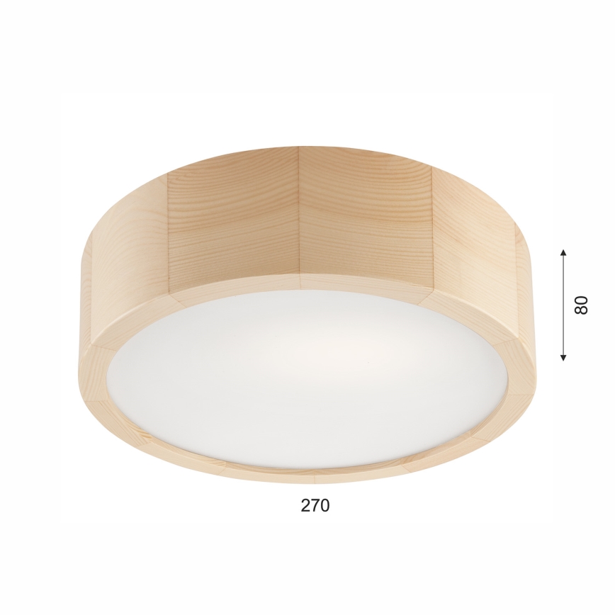 Stropní svítidlo NATURAL 1xE27/60W/230V ø 27 cm borovice