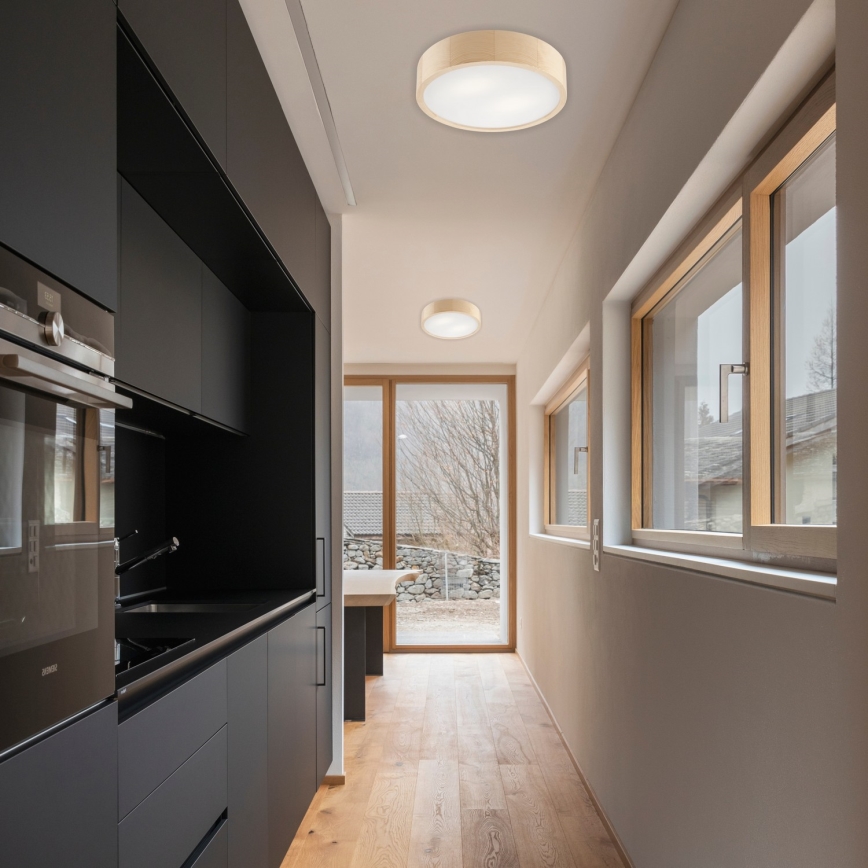 Stropní svítidlo NATURAL 2xE27/60W/230V pr. 37,5 cm borovice