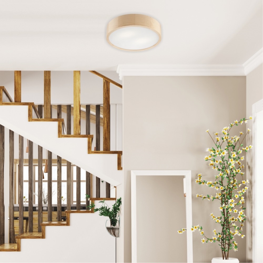 Stropní svítidlo NATURAL 2xE27/60W/230V pr. 37,5 cm borovice