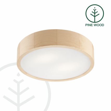 Stropní svítidlo NATURAL 2xE27/60W/230V ø 37 cm borovice