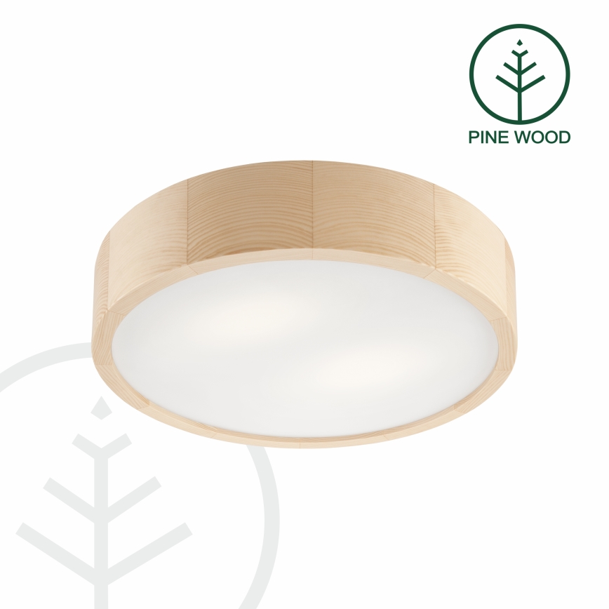 Stropní svítidlo NATURAL 2xE27/60W/230V ø 37 cm borovice