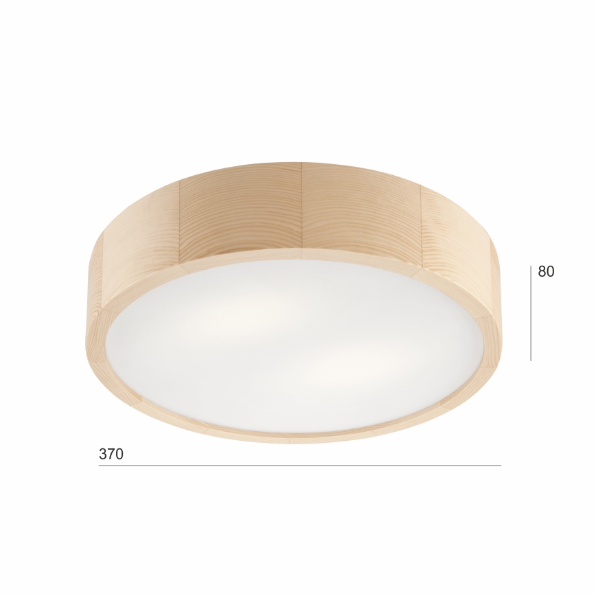 Stropní svítidlo NATURAL 2xE27/60W/230V ø 37 cm borovice