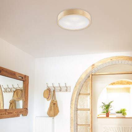 Stropní svítidlo NATURAL 3xE27/60W/230V pr. 47,5 cm borovice