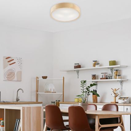 Stropní svítidlo NATURAL 3xE27/60W/230V pr. 47 cm borovice