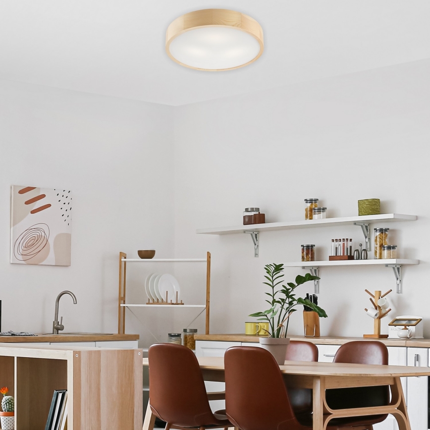 Stropní svítidlo NATURAL 3xE27/60W/230V pr. 47 cm borovice