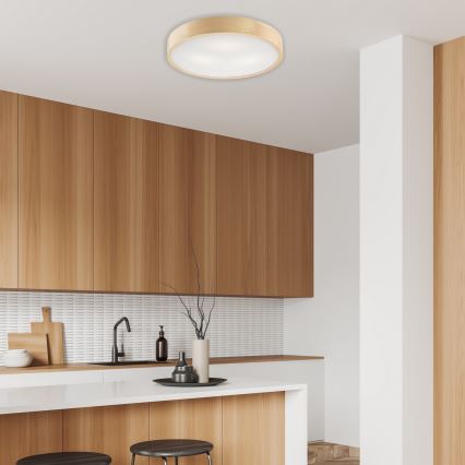 Stropní svítidlo NATURAL 3xE27/60W/230V ø 47 cm borovice