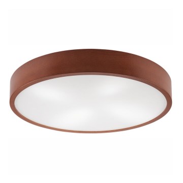 Stropní svítidlo NATURAL 4xE27/60W/230V pr. 57,5 cm borovice/hnědá