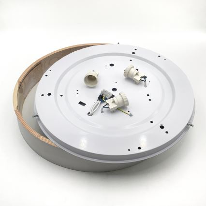 Stropní svítidlo NATURAL 5xE27/15W/230V pr. 47,5 cm borovice/bílá