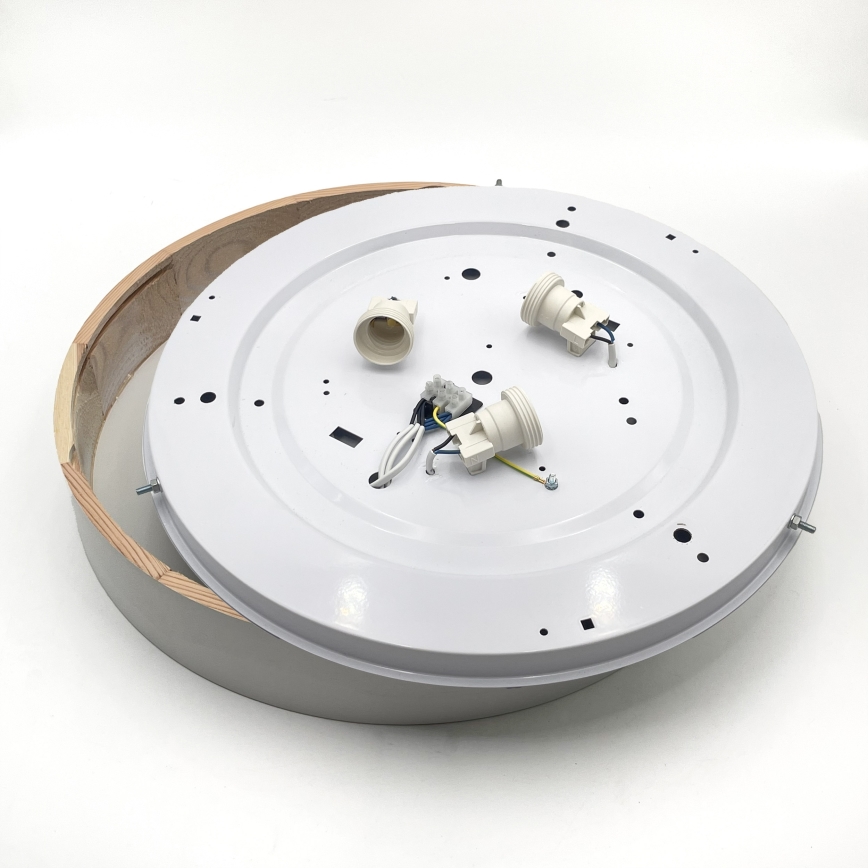 Stropní svítidlo NATURAL 5xE27/15W/230V pr. 47,5 cm borovice/bílá