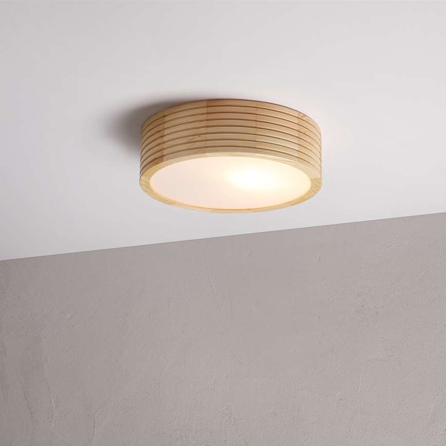 Stropní svítidlo NATURAL MODERN 1xE27/15W/230V pr. 27,5 cm borovice