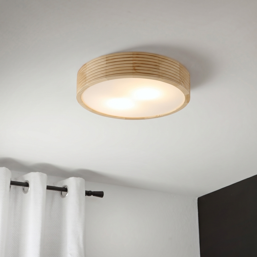 Stropní svítidlo NATURAL MODERN 2xE27/15W/230V pr. 37,5 cm borovice