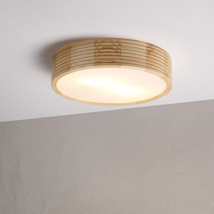 Stropní svítidlo NATURAL MODERN 2xE27/15W/230V pr. 37,5 cm borovice