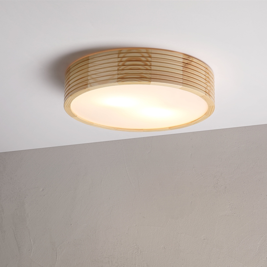 Stropní svítidlo NATURAL MODERN 2xE27/15W/230V pr. 37,5 cm borovice