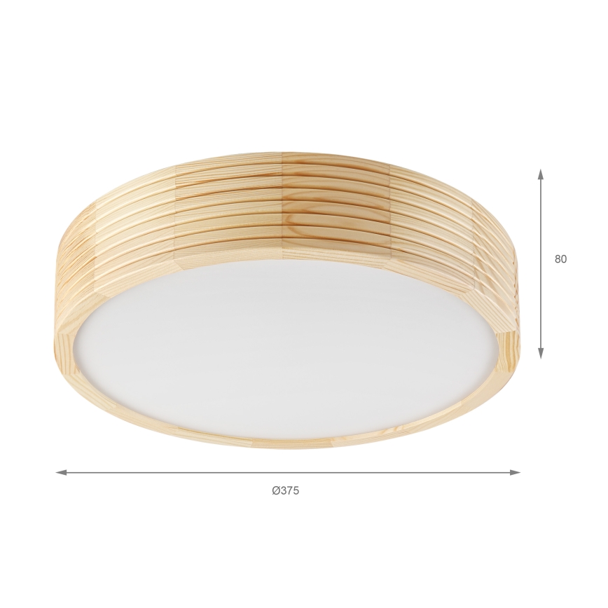 Stropní svítidlo NATURAL MODERN 2xE27/15W/230V pr. 37,5 cm borovice