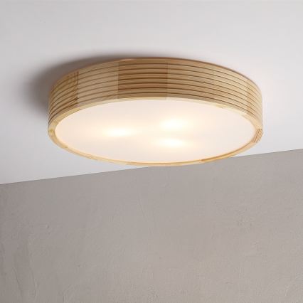 Stropní svítidlo NATURAL MODERN 3xE27/15W/230V pr. 47,5 cm borovice