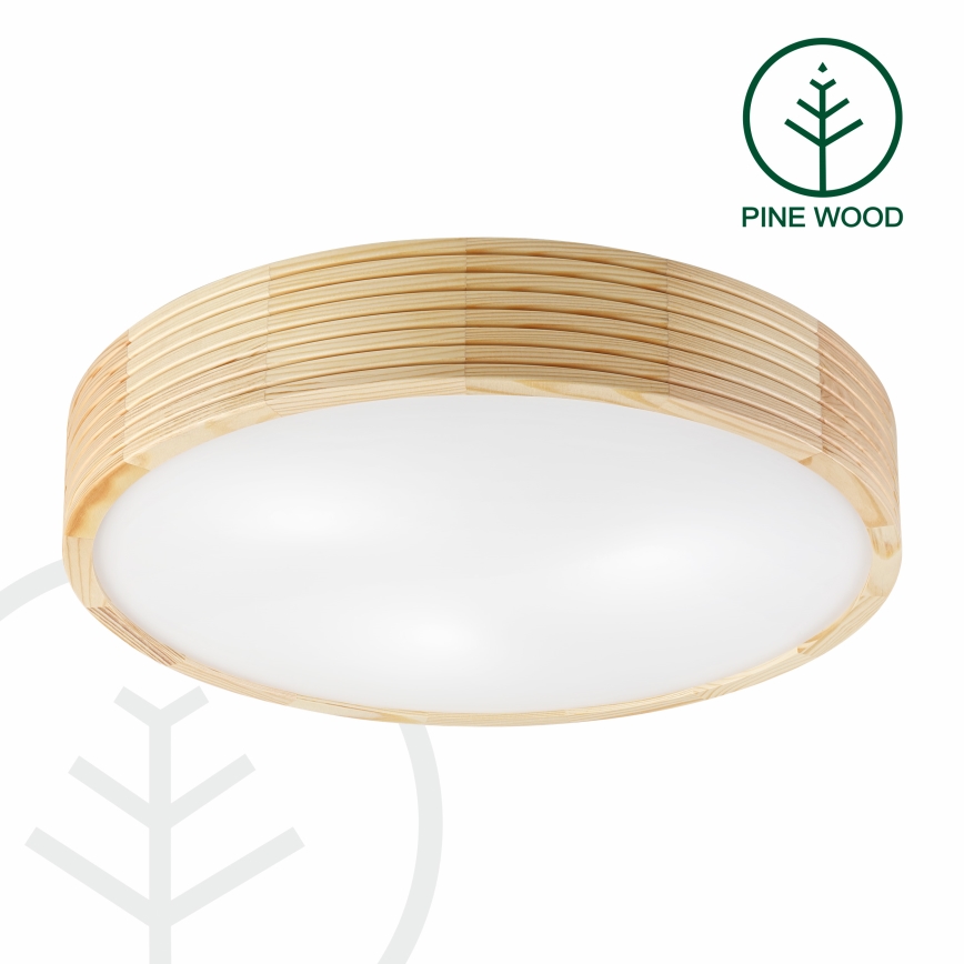 Stropní svítidlo NATURAL MODERN 3xE27/15W/230V pr. 47,5 cm borovice