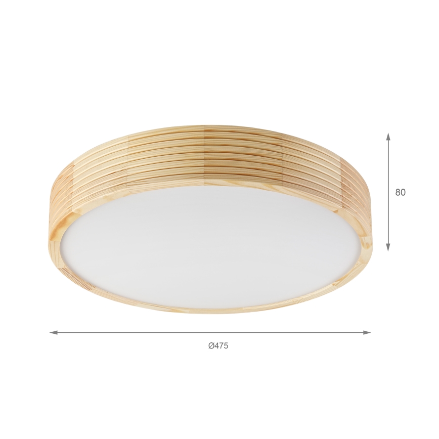 Stropní svítidlo NATURAL MODERN 3xE27/15W/230V pr. 47,5 cm borovice