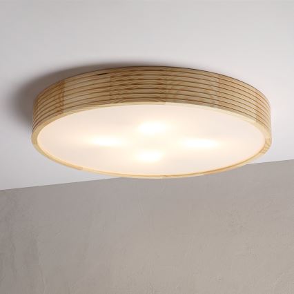 Stropní svítidlo NATURAL MODERN 4xE27/15W/230V pr. 58 cm borovice