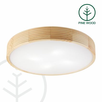Stropní svítidlo NATURAL MODERN 4xE27/15W/230V pr. 58 cm borovice