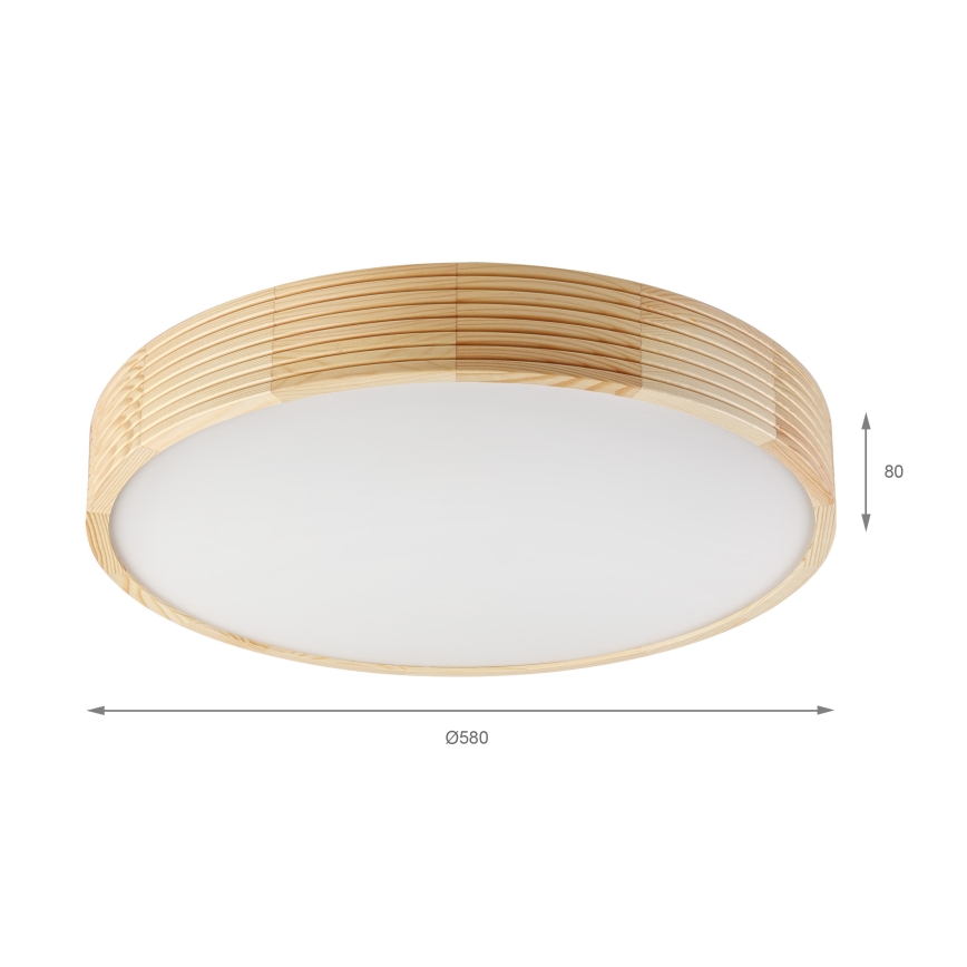 Stropní svítidlo NATURAL MODERN 4xE27/15W/230V pr. 58 cm borovice