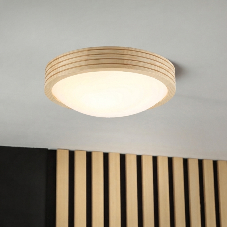 Stropní svítidlo NATURAL MODERN SLIM 1xE27/15W/230V pr. 27,5 cm borovice