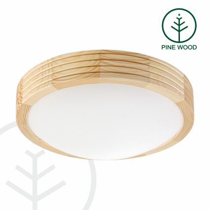 Stropní svítidlo NATURAL MODERN SLIM 1xE27/15W/230V pr. 27,5 cm borovice