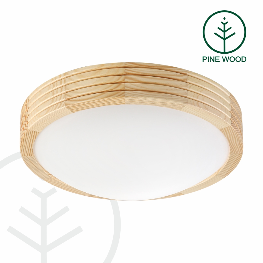 Stropní svítidlo NATURAL MODERN SLIM 1xE27/15W/230V pr. 27,5 cm borovice