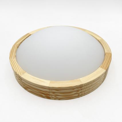 Stropní svítidlo NATURAL MODERN SLIM 1xE27/15W/230V pr. 27,5 cm borovice