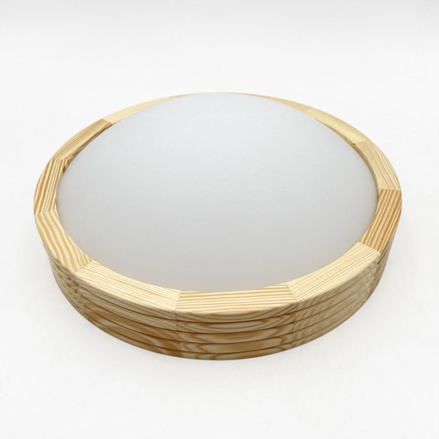 Stropní svítidlo NATURAL MODERN SLIM 1xE27/15W/230V pr. 27,5 cm borovice