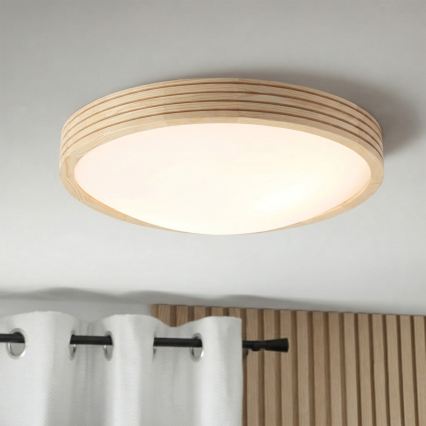 Stropní svítidlo NATURAL MODERN SLIM 2xE27/15W/230V pr. 37,5 cm borovice