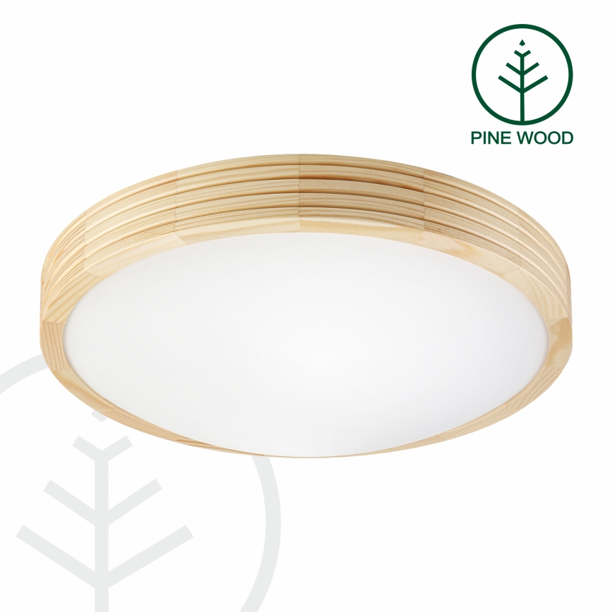 Stropní svítidlo NATURAL MODERN SLIM 2xE27/15W/230V pr. 37,5 cm borovice