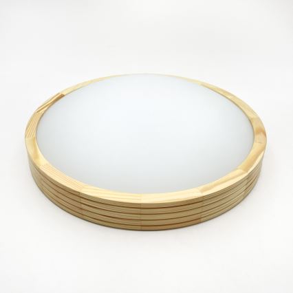 Stropní svítidlo NATURAL MODERN SLIM 2xE27/15W/230V pr. 37,5 cm borovice