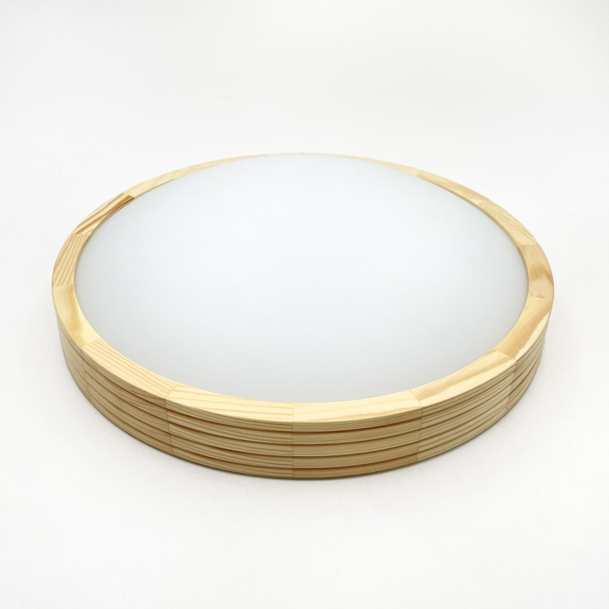 Stropní svítidlo NATURAL MODERN SLIM 2xE27/15W/230V pr. 37,5 cm borovice