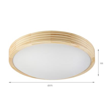 Stropní svítidlo NATURAL MODERN SLIM 2xE27/15W/230V pr. 37,5 cm borovice