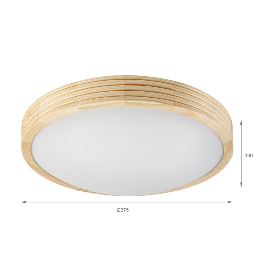 Stropní svítidlo NATURAL MODERN SLIM 2xE27/15W/230V pr. 37,5 cm borovice