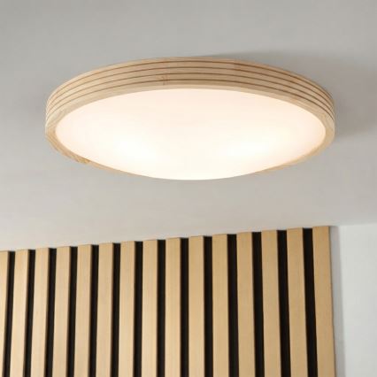 Stropní svítidlo NATURAL MODERN SLIM 3xE27/15W/230V pr. 47,5 cm borovice