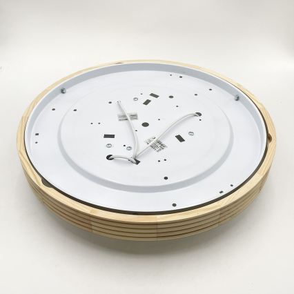 Stropní svítidlo NATURAL MODERN SLIM 3xE27/15W/230V pr. 47,5 cm borovice