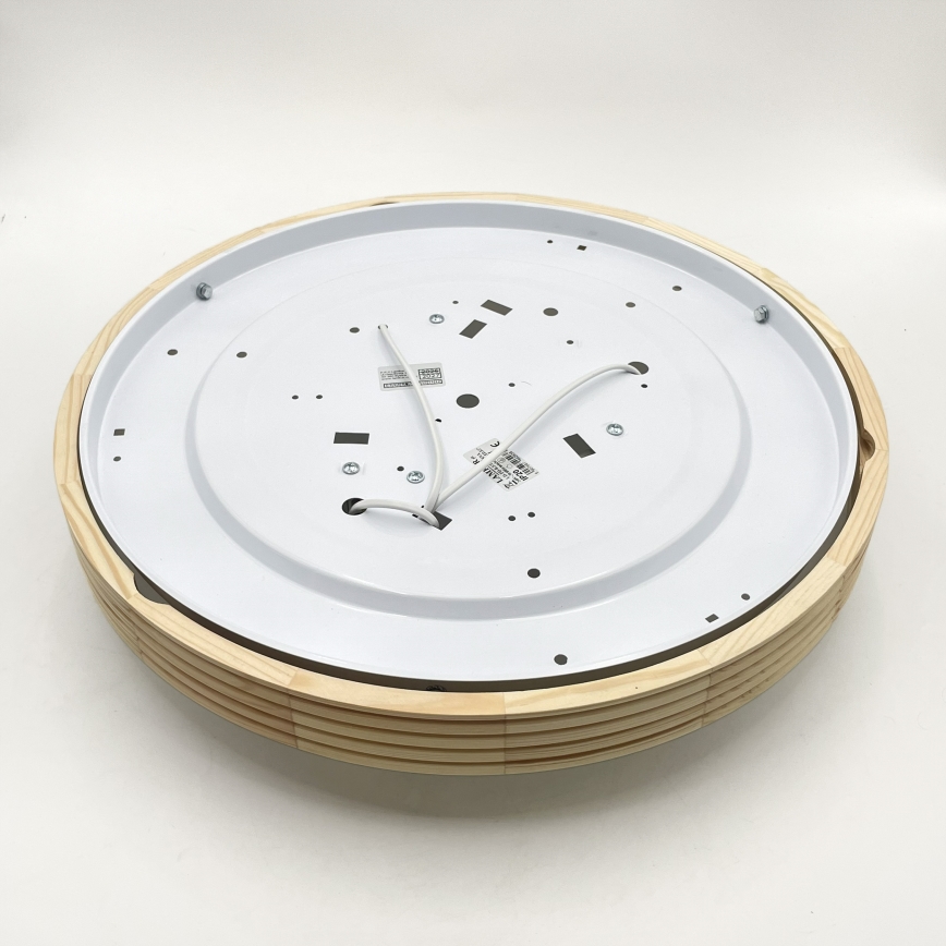 Stropní svítidlo NATURAL MODERN SLIM 3xE27/15W/230V pr. 47,5 cm borovice