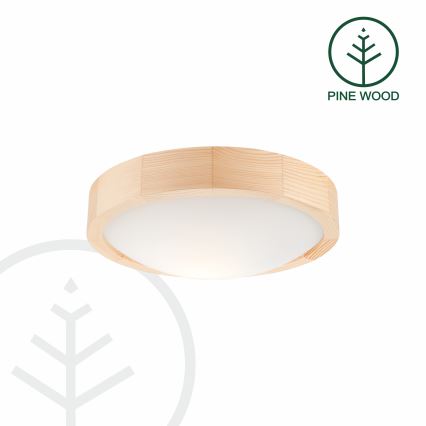 Stropní svítidlo NATURAL SLIM 1xE27/60W/230V pr. 27 cm borovice