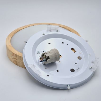 Stropní svítidlo NATURAL SLIM 1xE27/60W/230V pr. 27 cm borovice