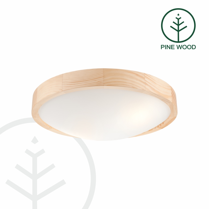 Stropní svítidlo NATURAL SLIM 2xE27/60W/230V pr. 37 cm borovice